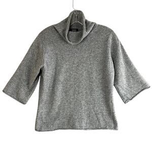 Expert Evergreen 100% Cashmere Sweater Womens M Grey Bell Sleeves Luxe